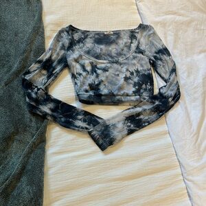 Garage blue tie dye crop top